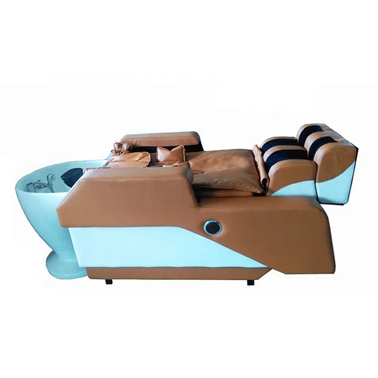 Siman auto multi functional black electric massage chair shampoo washing bed hairdressing relaxing adjustable for hair salon