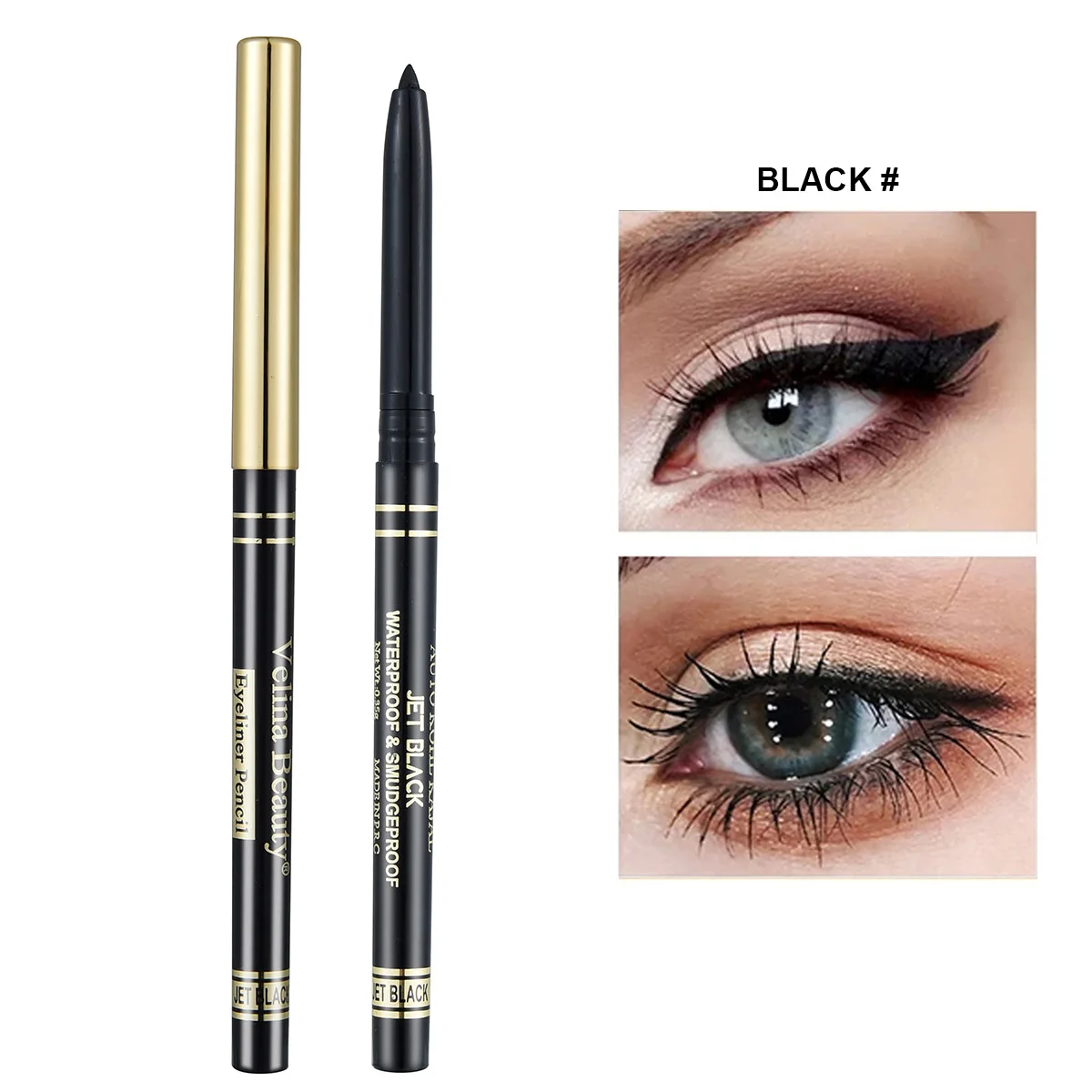 OEM Wholesale 2 color High quality liquid eyeliner glue pen waterproof Long-lasting smooth precise eyeliner pencil for women