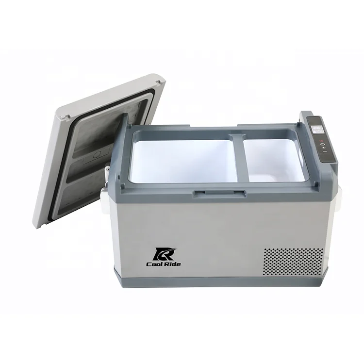 46L Car Camping Fridge Freezer compact Refrigerator for Car & Home Use DC 12V/24V AC 110/240V