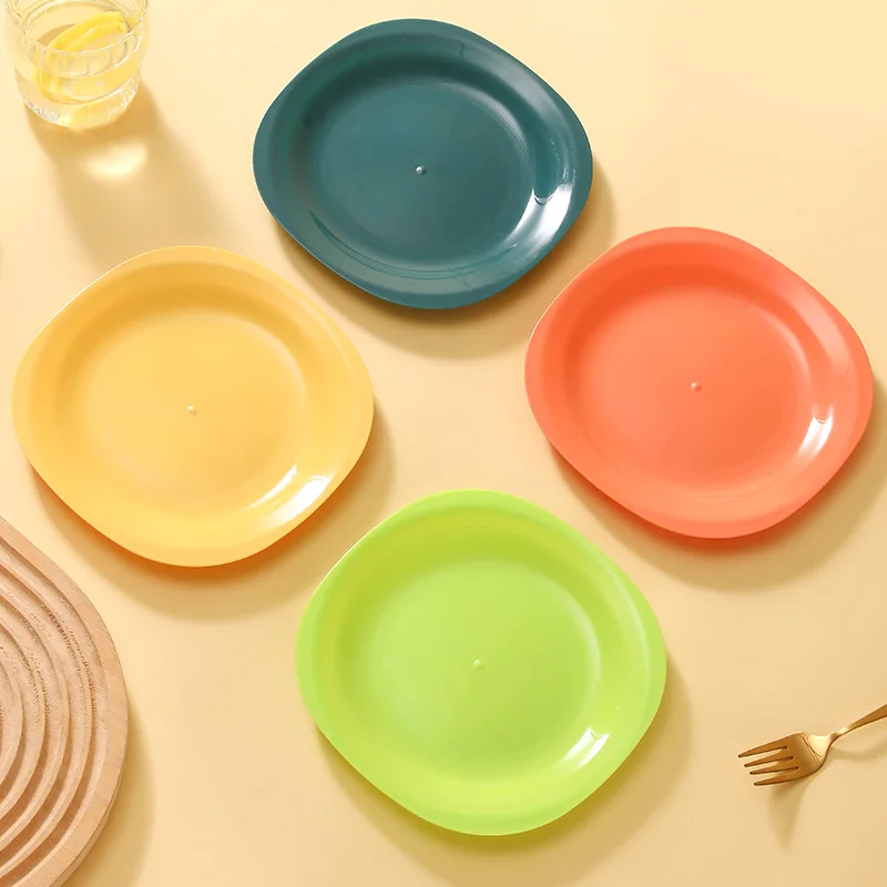 Plastic Wedding Party Snack Candy Salad Promotional Gift Square Plates For Holiday