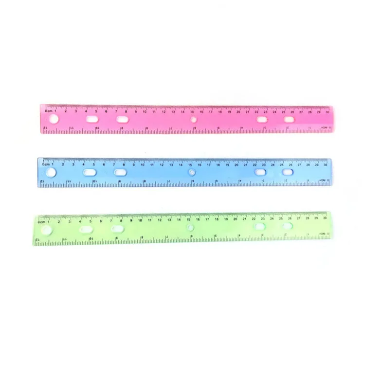 Office Desk Eco Friendly 30cm Double Sides Ruler Measuring Tools Plastic Straight Ruler Set
