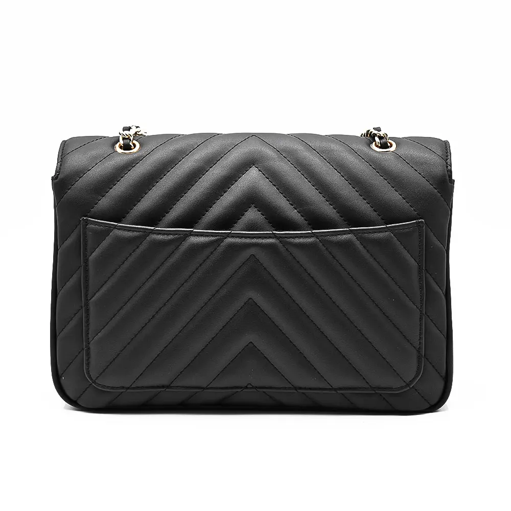 New Arrival Fashion Custom Ladies Female Genuine Cow Real Leather Black Quilted Women Sling Shoulder Bag for Girls