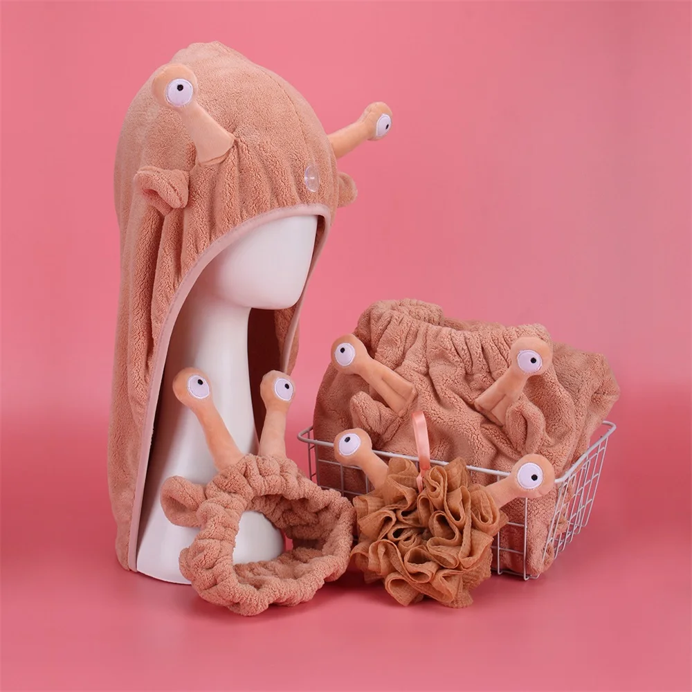 Factory Direct Ultra Absorbent Microfiber Fasten Salon Dry Hair Towel Snail Dry Hair Cap Hair Cap Machine Drying