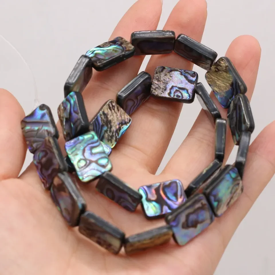 Natural Abalone Shell Rectangle Elegant Mother of Pearl DIY Jewelry Making Exquisite Beads for Necklaces & Bracelets
