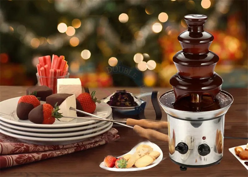 110v New Type Commercial Mini Chocolate Fountain Machine/Home Use 4 Tier Chocolate Spraying Machine