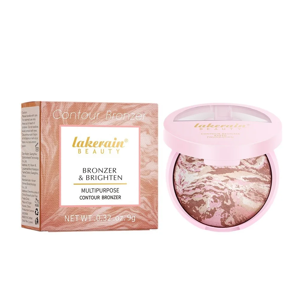 Lakerain Baked Color Correcting Powder Foundation  Brighten Long Lasting Matte Contour Bronzer Multipurpose Powder Palette