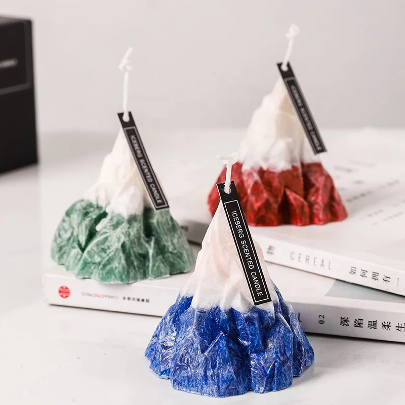 Best Sale Volcanic Shape Scented Candle Glass Jar Indoor Furnishings Ice Wax Nordic Creative