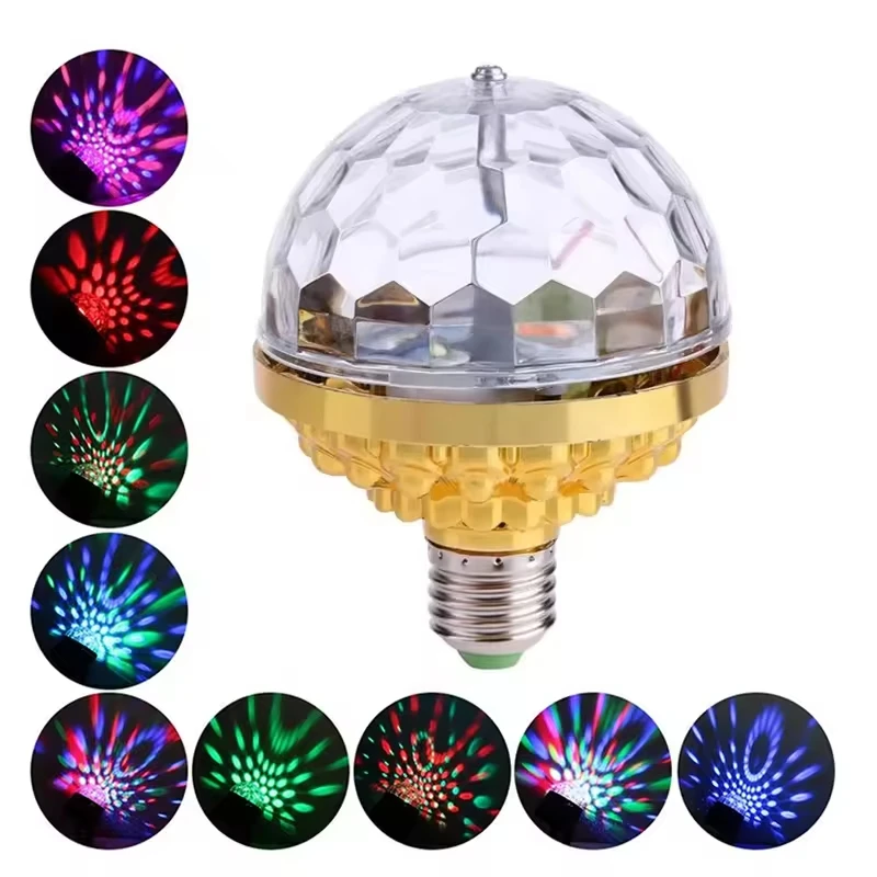 Colorful Rotating Magic Ball Light E27 Magic Ball RGB LED Stage Light With Sockets Atmosphere Lighting for KTV Party Wedding