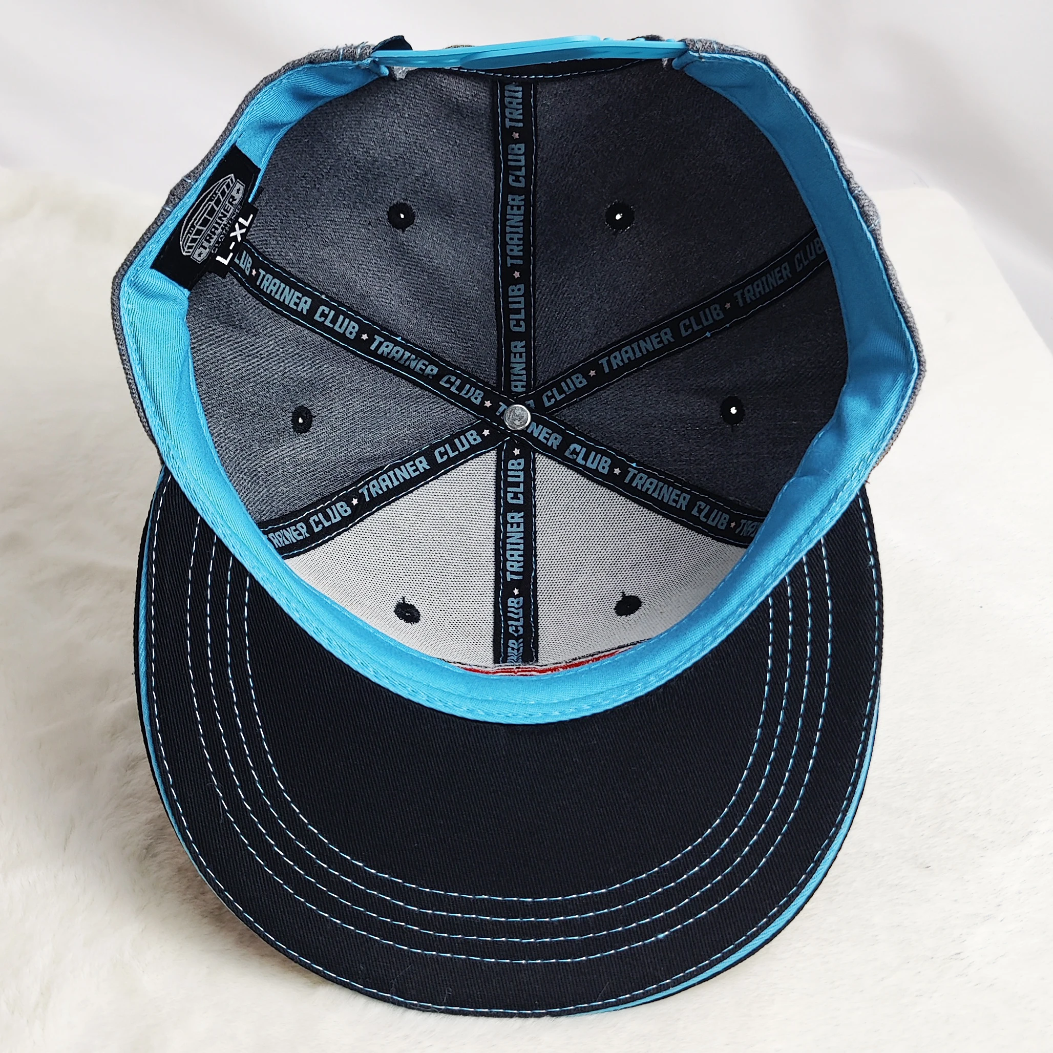 Vintage Custom Men High Quality 6 Panel Heather Grey 100% Wool Acrylic 3D Puff Embroidery Logo XL size Snapback Cap