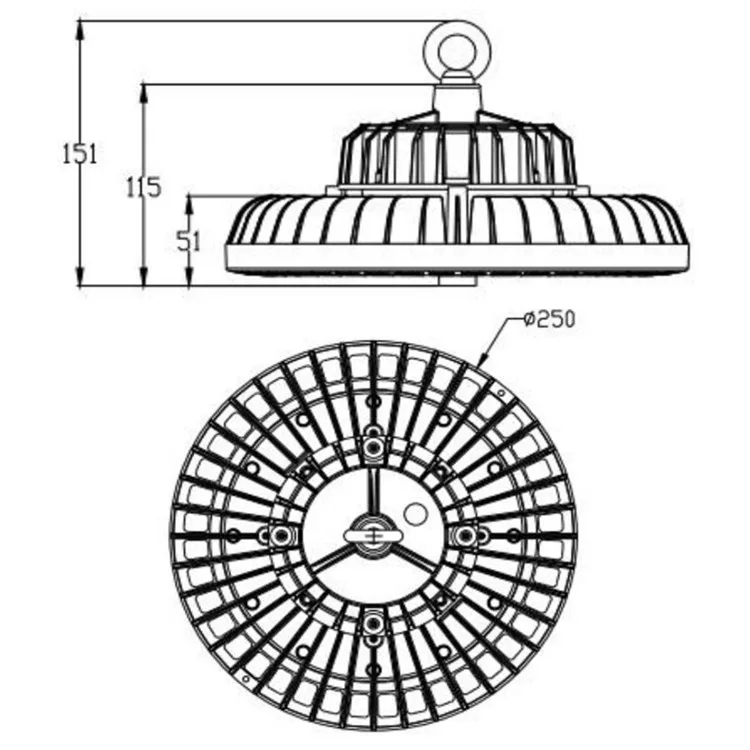 Industrial Housing Lens SMD 20000 30000 Lumen Metal Ip65 66 Fixture Linear Watt 250w 400w 100w 150w 200w ufo Led High Bay Light