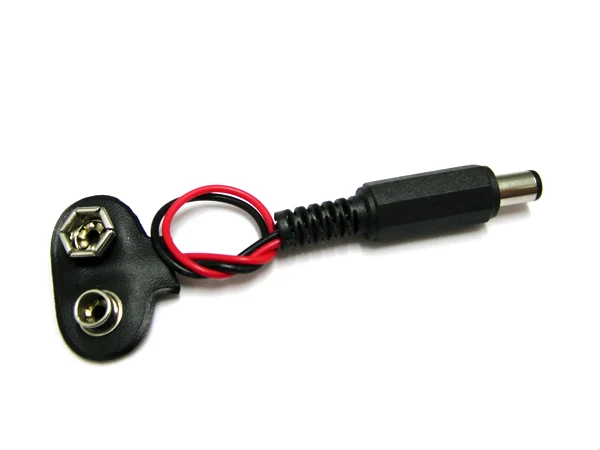 9V black Snap holder with 150mm red/black wire for LED light