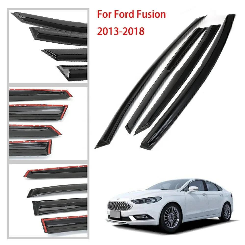 Black Window Wind Deflector Door Rain Visor For Ford Fusion 2013-2016 2016 2017 2018 Accessories