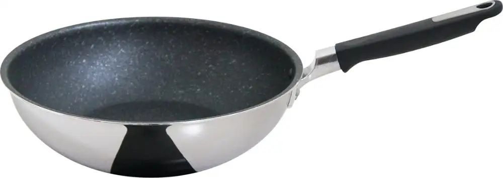 Japan high heat conductivity non-stick aluminum stainless steel frying pan for high output induction stove