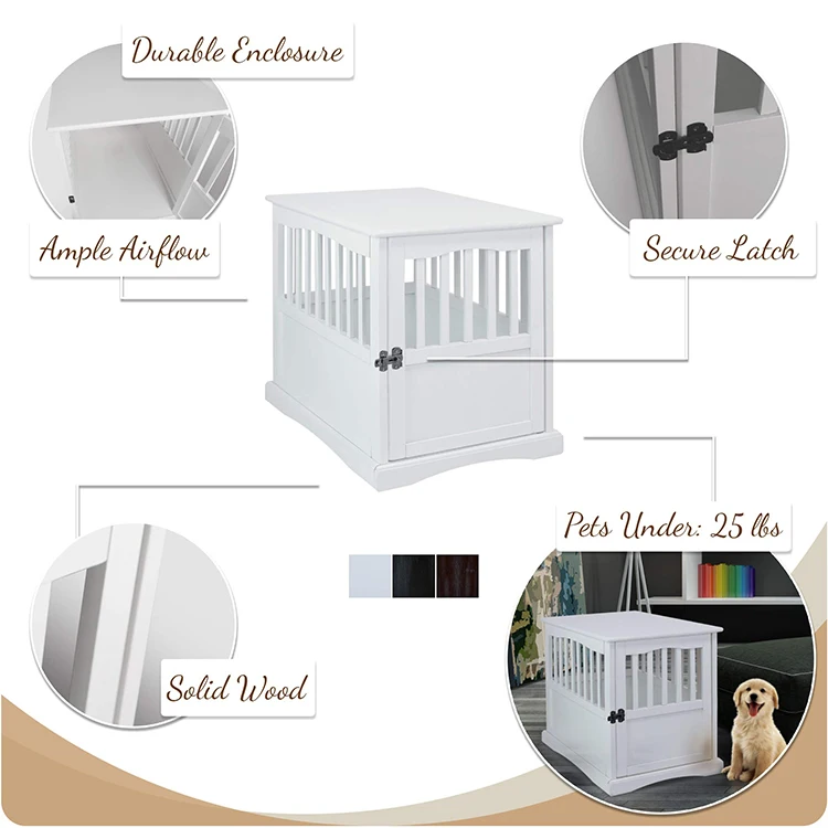 Furniture Style Dog Crate Home Wooden Cages Table Shape