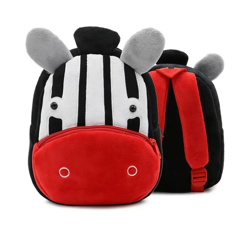 cartoon animal design plush material school toddler kindergarten kids bag backpack for children girl and boy