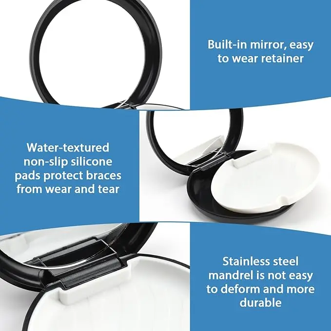Portable Plastic Dental Care Retainer and Mouth Guard Case in Box Shape for Home Use