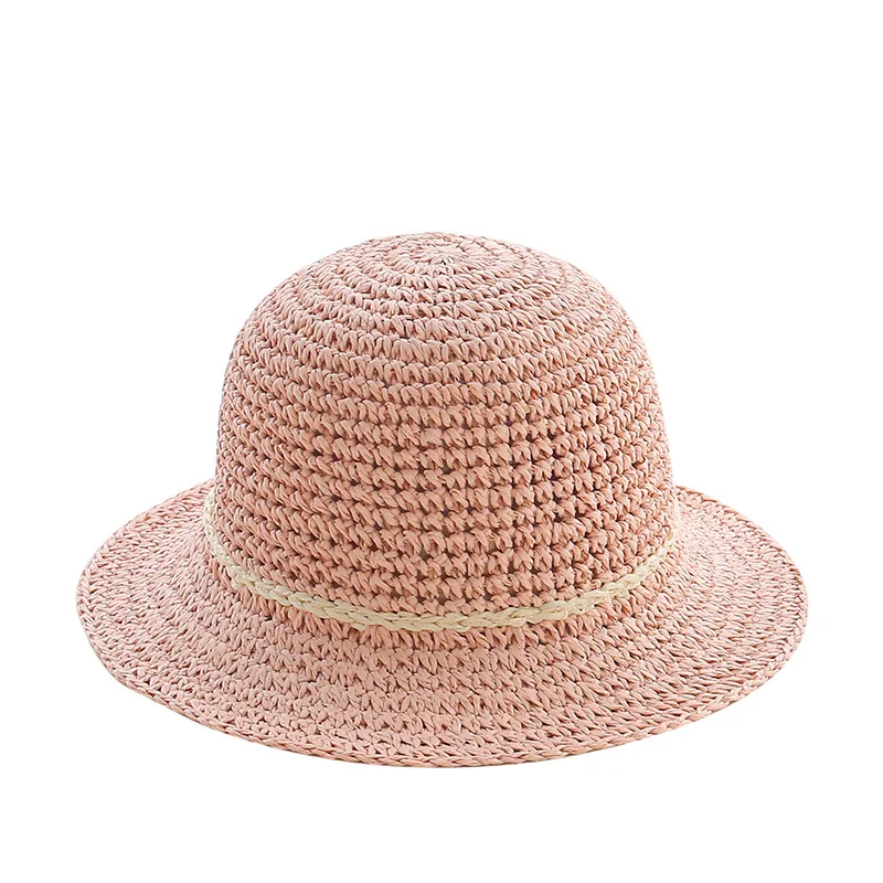 Beach Travelling Summer Bucket Foldable Packable Paper Straw Hat for Kid Children Women Lady Adult Sun Protection