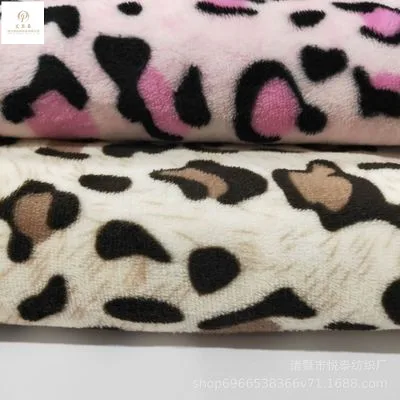 
100% polyester knitted flannel print fabric by customized 