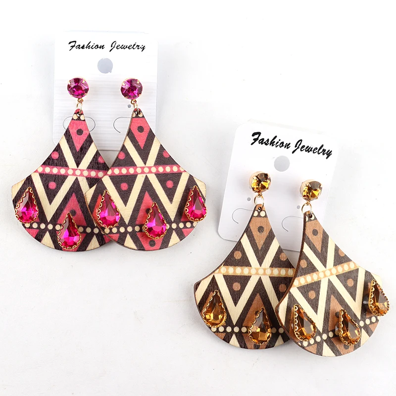 2022 Newest Wooden Geometric Drop Dangle Earrings