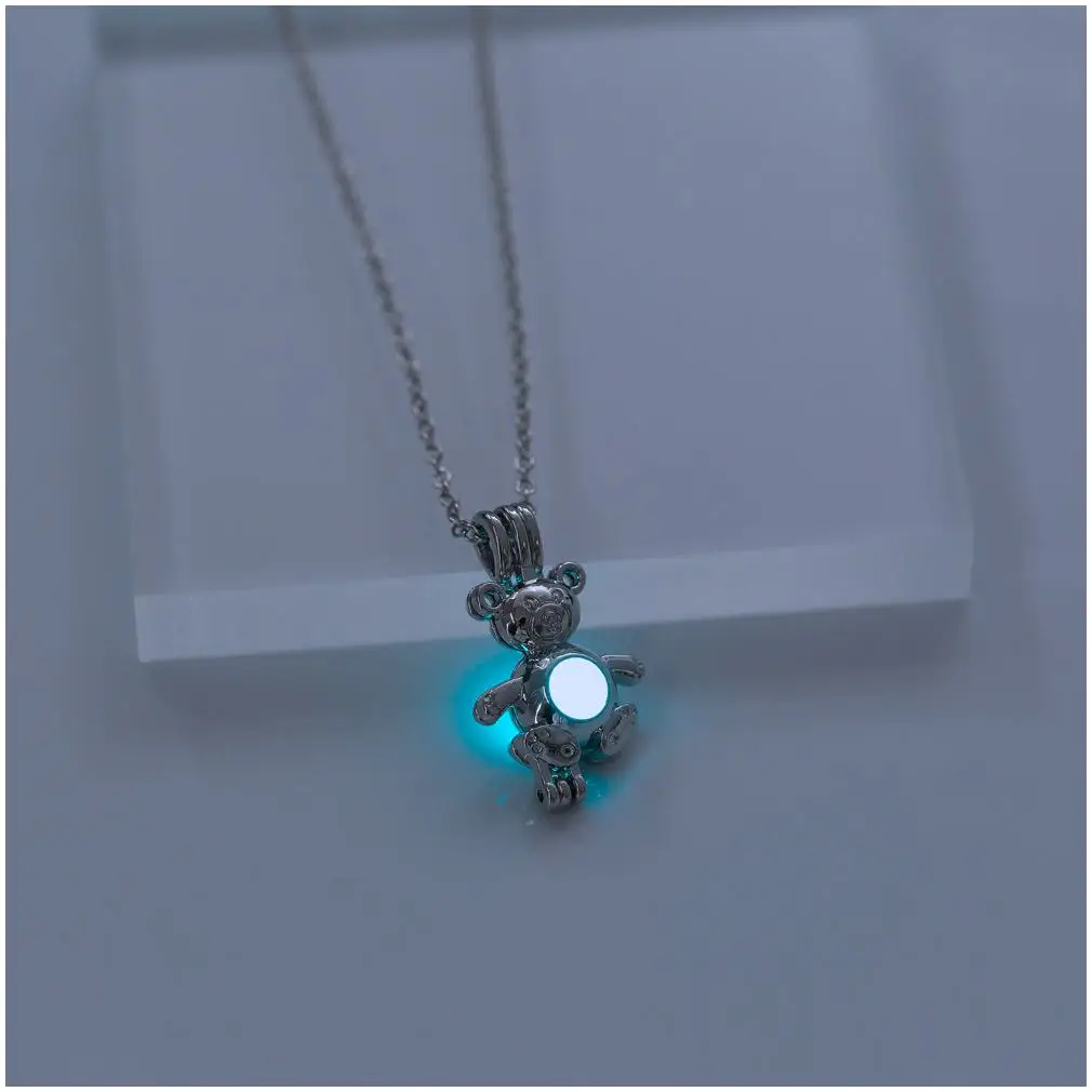 MIYOUKE Hight Quality Heart Chunky 24K Gold Charm Custom Name Western Beaded Diy Lock And Key Fashion Jewelry Necklaces Luminous