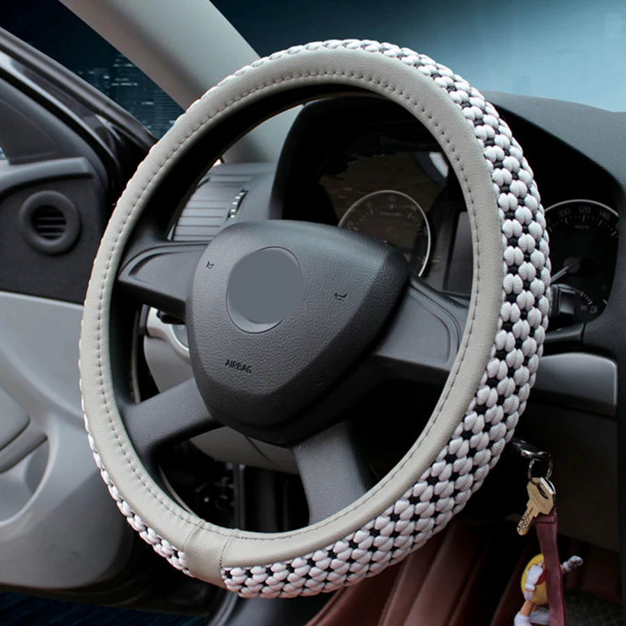 High Quality Anti-Slip Breathable 38cm Auto Car SUV Steering Wheel Cover