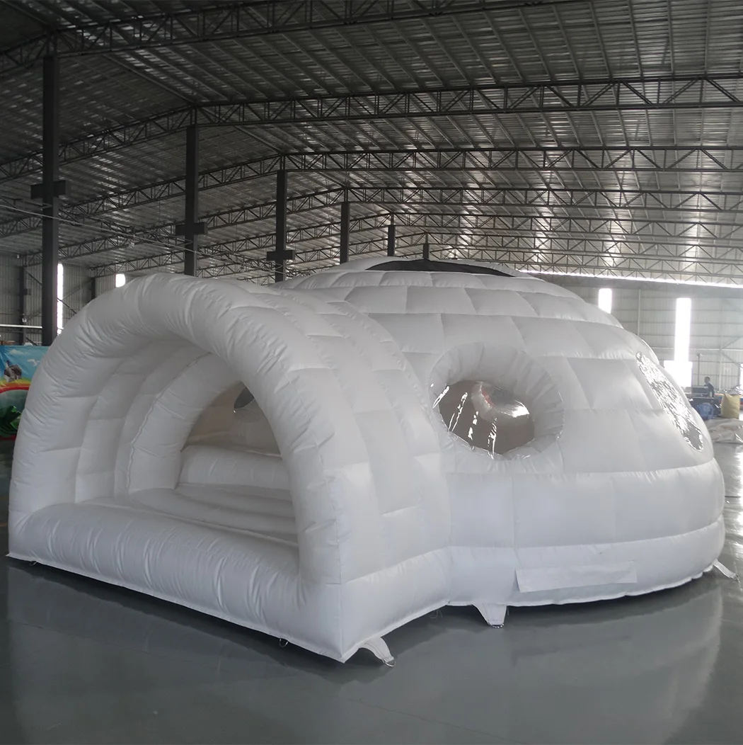 Фабрика маленькая открытый белый надувной иглу купольная палатка сделанная на заказ для события