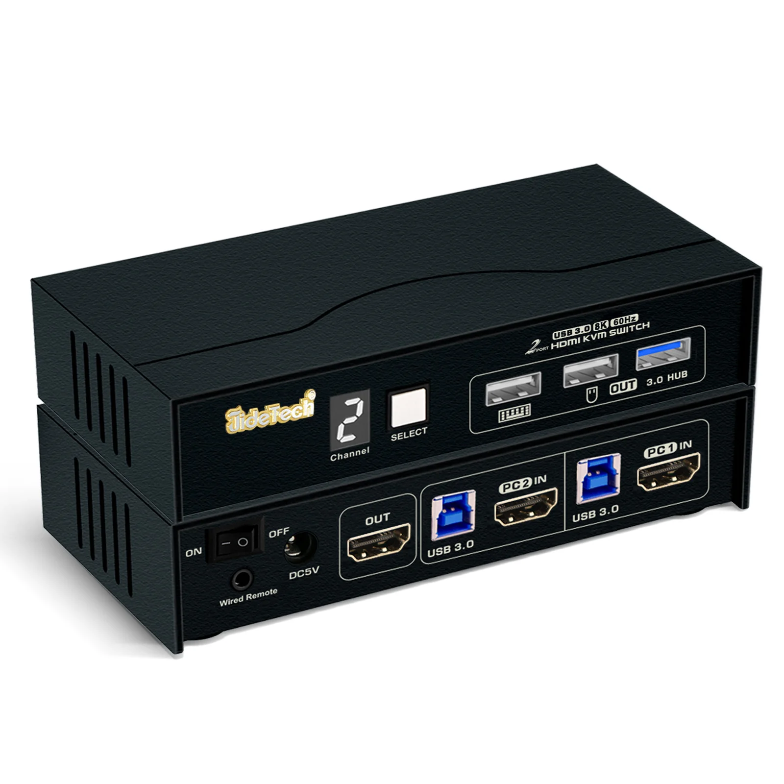 JideTech 2-портовый HDMI КВМ-коммутатор цифровой дисплей проводной удаленный USB-концентратор для 3,0 2 компьютеров 1 монитор разделительная клавиатура мышь периферия