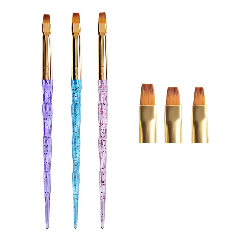 3Pcs French Stripe Nail Art Liner Brush Set 3D Tips Line Stripes DIY Drawing Pen UV Gel Brushes Painting Pen Manicure Tools