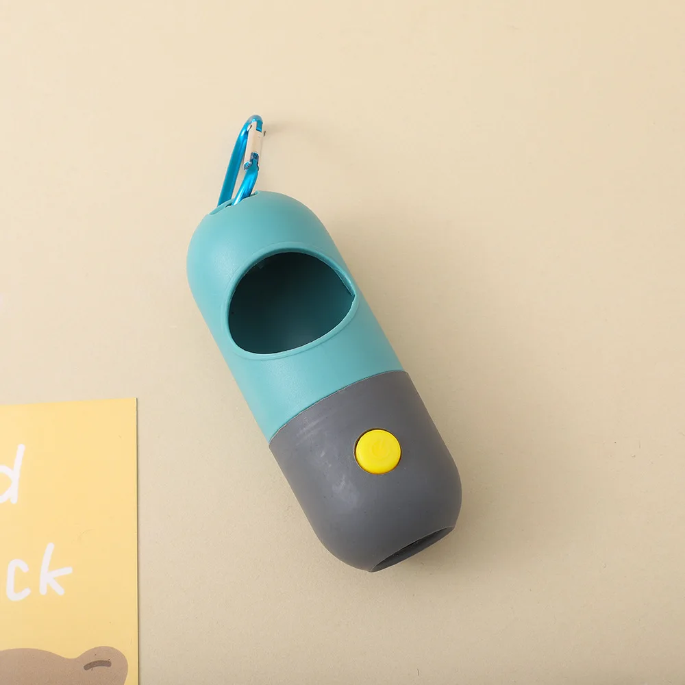 Portable Pill Capsule-Shaped LED Dog Poop Bag Dispenser Sustainable Plastic Storage Box for Pet Waste and Small Animal Waste