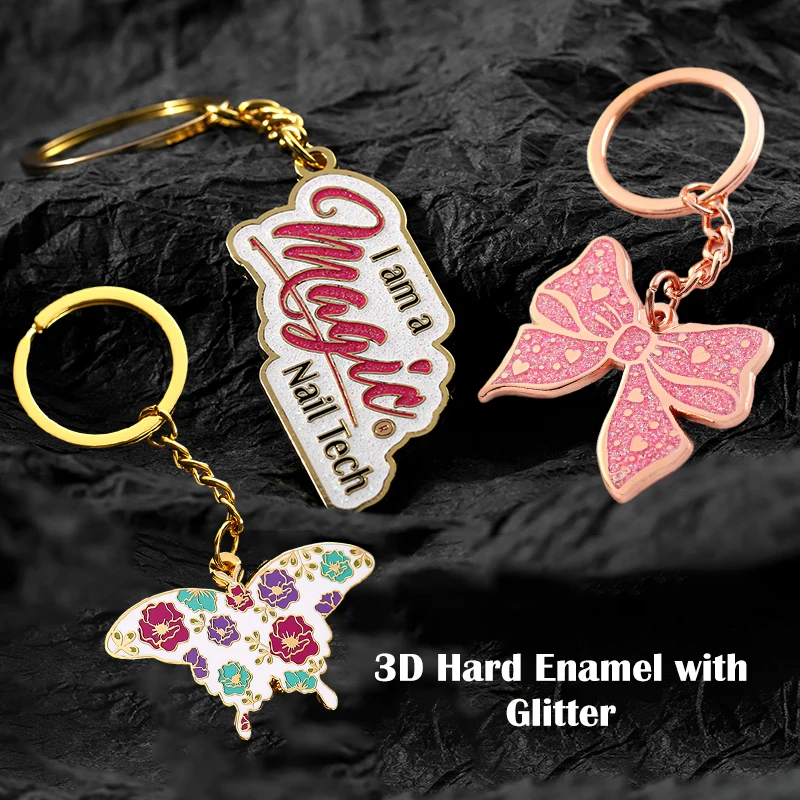 Factory Wholesale Custom Metal Key Chain 2d 3d Company Logo Letter Keychain Key Chains Keyring Custom Enamel Keychain