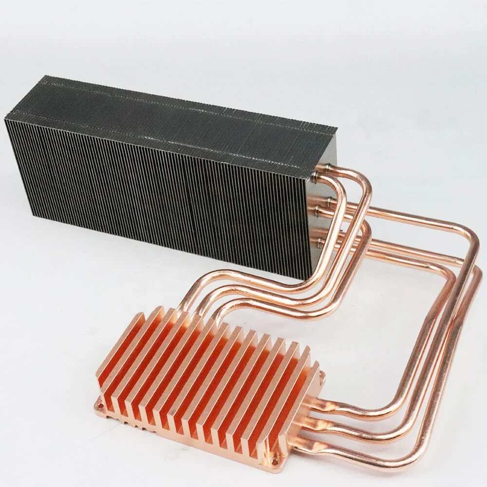 High Power Custom Heat Pipe Heatsink With Copper Base Plate