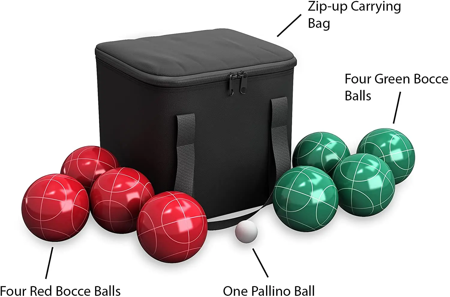 Bocce Ball Set Outdoor Backyard Family Games for Adults or Kids  Complete with Bocce Balls, Pallino with bag by Kingmin