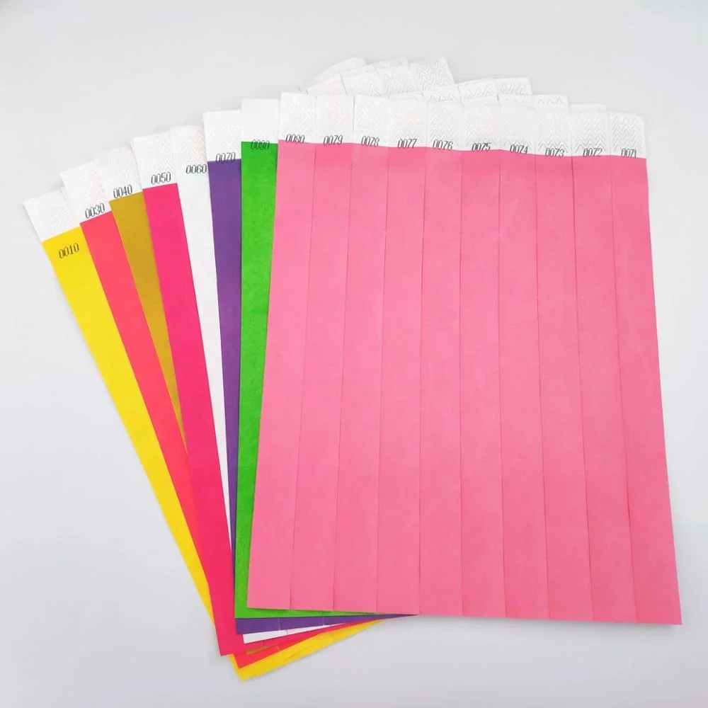 
Solid Color Tyvek Paper Blank Wristband Promotion Cheap Printing Event & Party Supplies Chinese New Year OEM Customized TYK1056D 