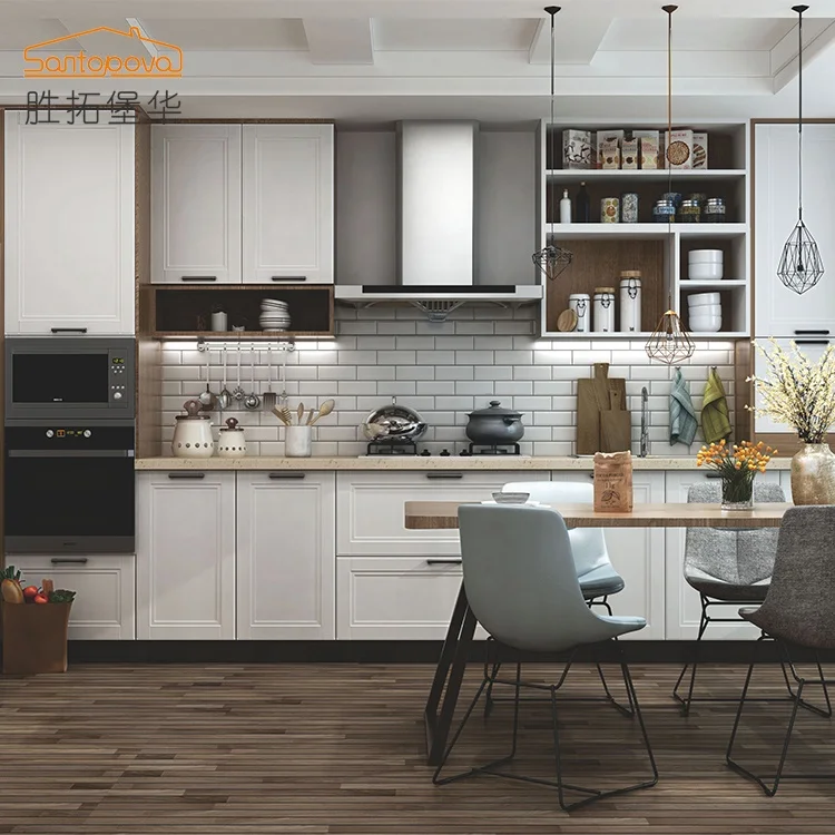 Furniture Kitchen Designs With Price New Design Lacquer PVC Finish Cabinet Kitchen Cupboard with Island