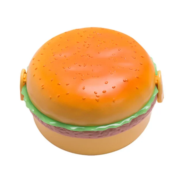 Hamburger Picnic Plastic Lunch Box outdoor cartoon children Bento Box with candy Salad lunch box microwaveable S+P