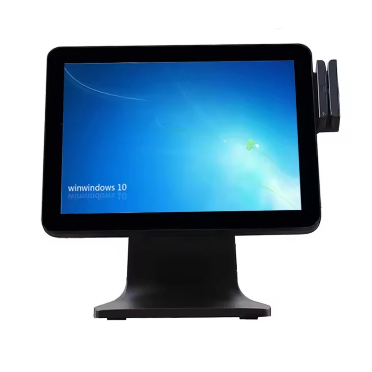 All In One Supermarket Pos Systems Dual Screen 15.6 Windows Pos Machines Pointing Information System