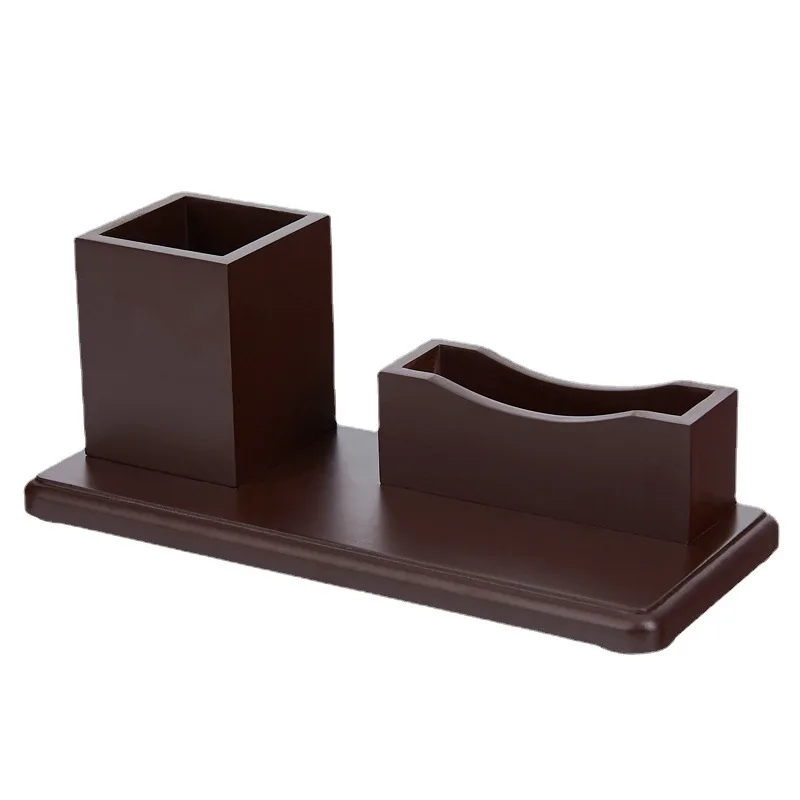 Wholesale desktop wooden pen holder wooden business card remote control storage box & pen holder