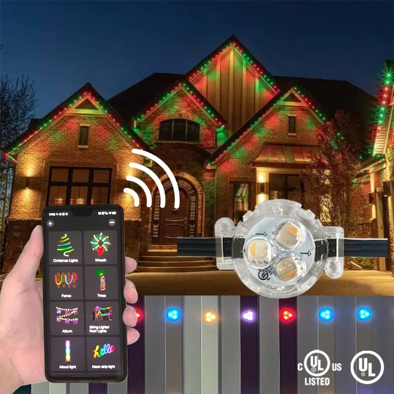 Rgbic Pixel Led 12V Gemstone Lights Outdoor Permanent Christmas Ucs2904 Point Lights Luces De Navidad