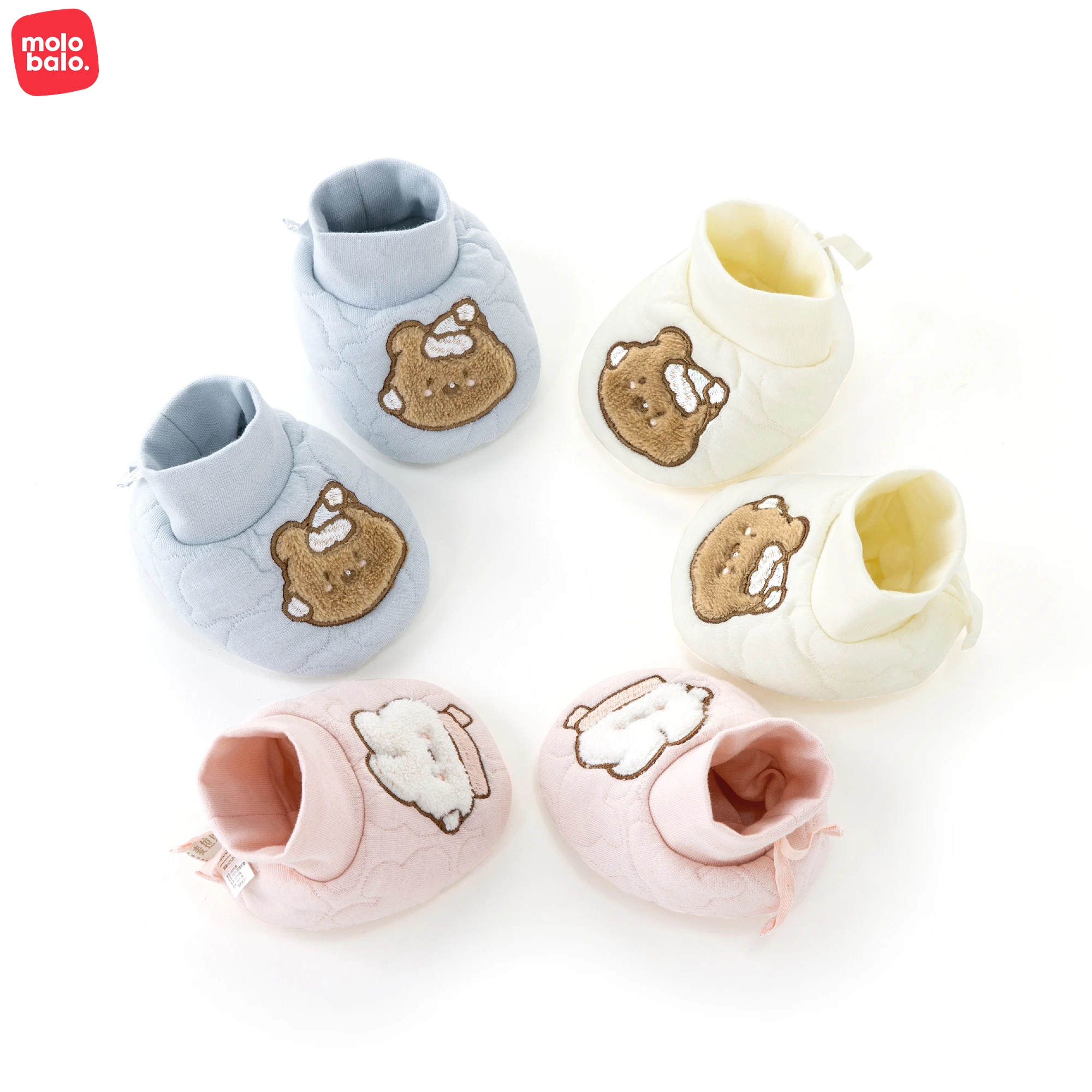 Wholesale Unisex Solid Color Knitted Organic Cotton Infant Baby Socks Ribbed Baby Booties