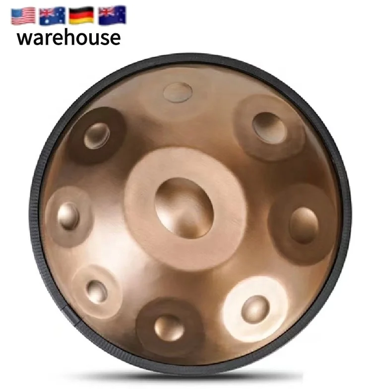 Golden 9notes Customized Handpan 22inch D Minor Handmade Drum with Storage Bag for Instrument Beginner