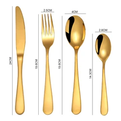 Набор золотых столовых приборов, набор золотых столовых приборов из нержавеющей стали 18/0, свадебный набор столовых приборов