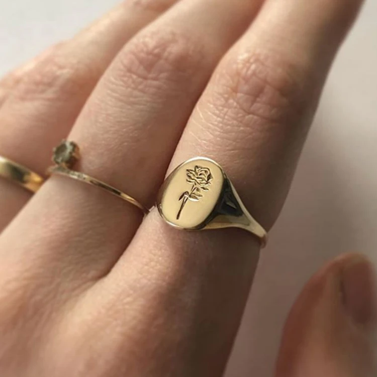 Кольца из нержавеющей стали, водостойкие, не потускнеющие, с позолотой 18 карат