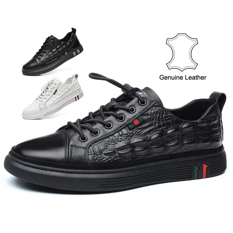 Men Designer Shoes Luxury Genuine Leather Sneaker Outdoor Skateboard Sports Mens Alligator Pattern Sneakers Shoes