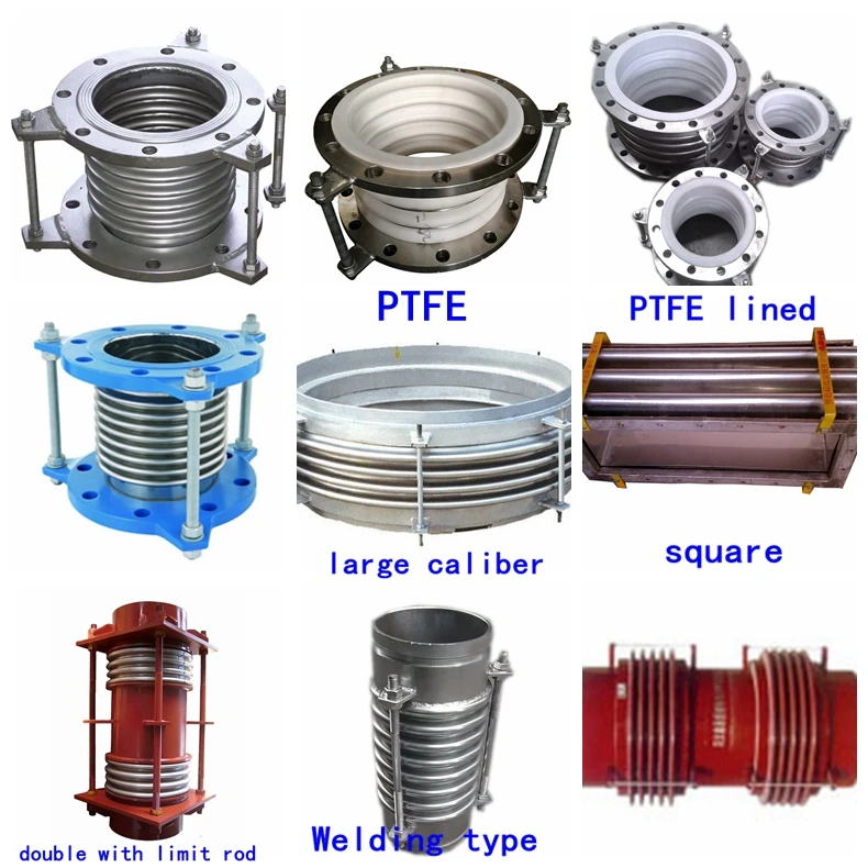 SS316 Flange connection ripple compensator coupling for tube Big size telescopic expansion bellows joint flangeless with PTFE