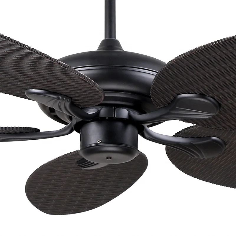 High quality weaving rattan decorative palm leaf blades  52' Inch DC motor ceiling fans with remote control