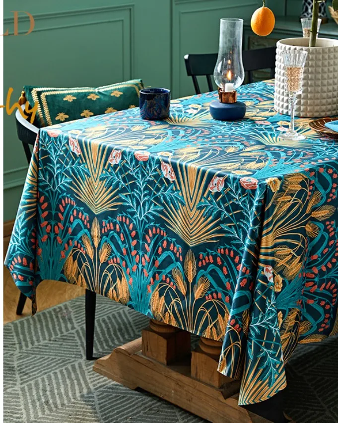 
Good Quality All Over Print Cotton Linen Waterproof Picnic Party Dinner Fancy tartan digital priting tablecloth Table Cloth 