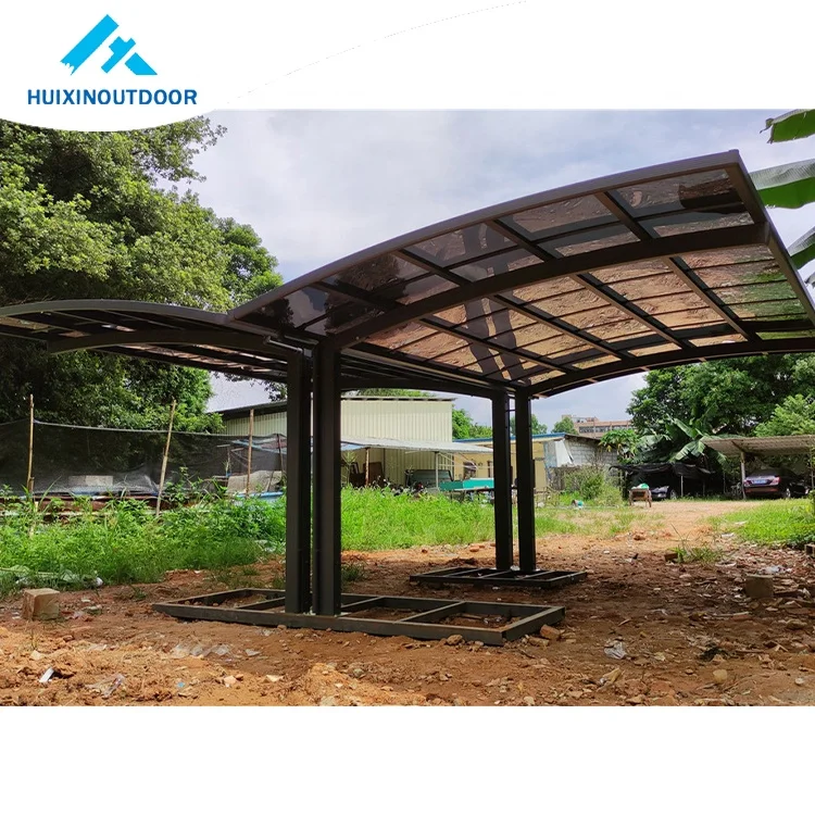 Cantilever Shade Carport Tool Workshop Canopy Part Aluminum Grey Automatic Folding Car Garage