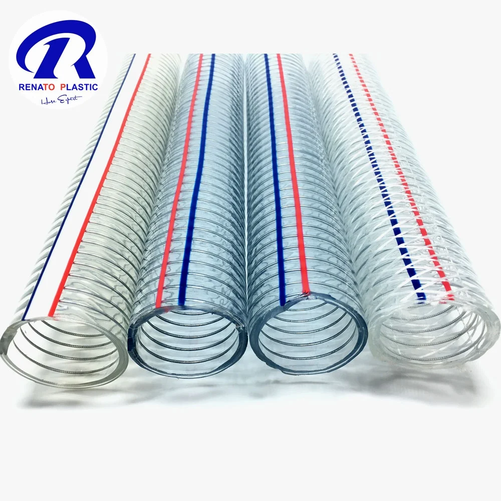 China manufacturer transparent PVC 10 inch steel Wire Reinforced Hose