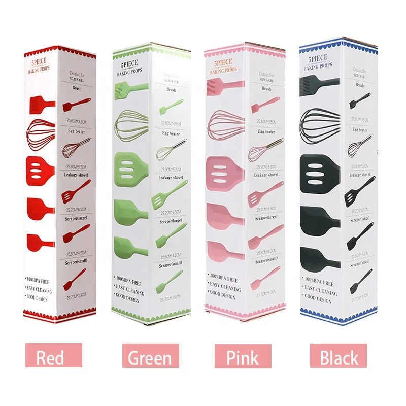 
Wholesale Amazon Hot Selling High Resistant Cookware Silicone Spatula Kitchen Utensils Set 
