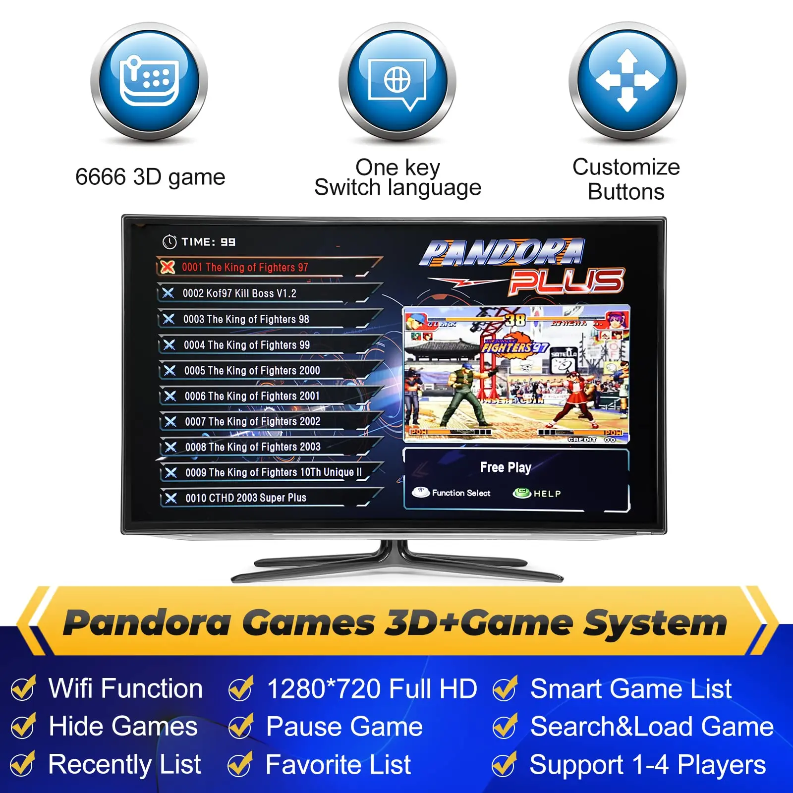 Pandora E-sports Box 4710 in 1 game Plug pandora game box wifi 3d